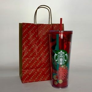 Rare Starbucks 2019 Holiday Red Green Holly Cup